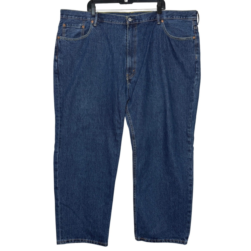 Levi's 550 Relaxed Fit Tapered Jeans Mens 48x29 100% COTTON Dark Wash Blue Denim